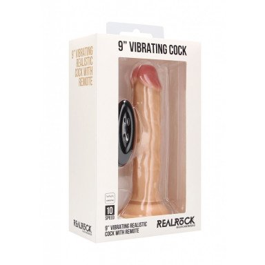 Телесный вибратор-реалистик Vibrating Realistic Cock 9 - 23,5 см. фото 2