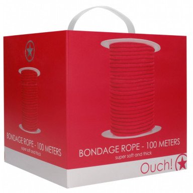 Красная веревка для связывания Bondage Rope - 100 м. фото 2