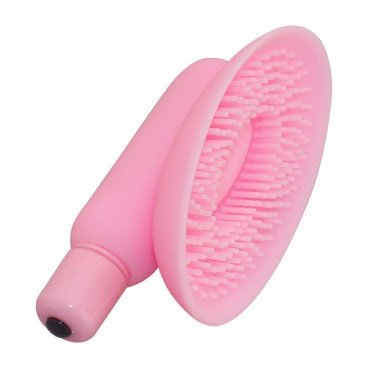 Розовая вакумная помпа для клитора Naughty Kiss, фото