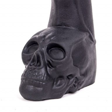 Черный фаллоимитатор-гигант с черепом Cock with Skull - 28 см. фото 2
