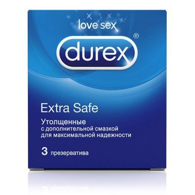 Утолщённые презервативы Durex Extra Safe - 3 шт., фото