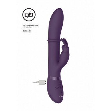 Фиолетовый вибратор-кролик Halo со стимулирующим кольцом - 24,5 см. фото 5