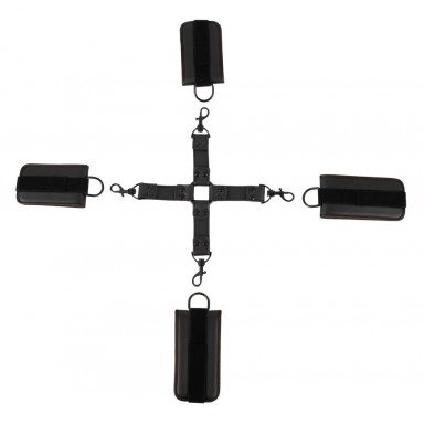 Черный набор крестовой фиксации Bondage Set фото 4