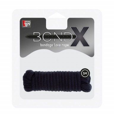 Чёрная веревка для связывания BONDX LOVE ROPE - 5 м. фото 2