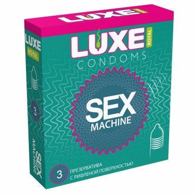 Ребристые презервативы LUXE Royal Sex Machine - 3 шт., фото