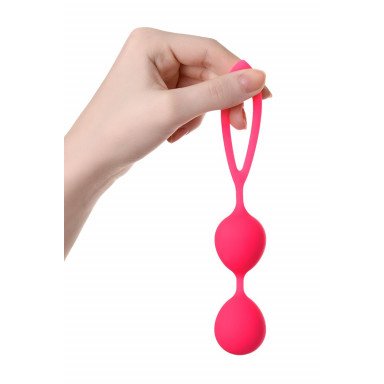 Ярко-розовые вагинальные шарики с петелькой фото 3