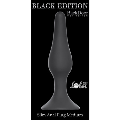 Чёрная анальная пробка Slim Anal Plug Medium - 11,5 см. фото 2