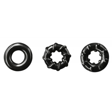 Набор из 3 черных эрекционных колец Dyno Rings, фото