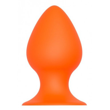 Оранжевая анальная пробка PLUG WITH SUCTION CUP - 11,6 см., фото