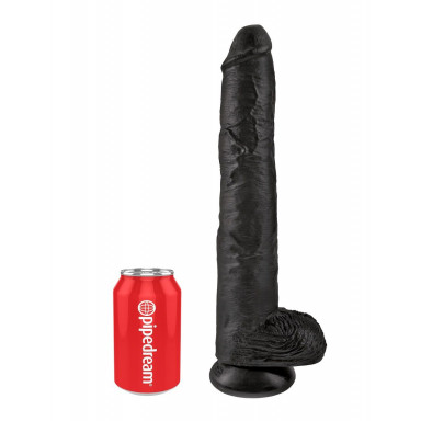 Чёрный фаллоимитатор-гигант 14 Cock with Balls - 37,5 см. фото 2
