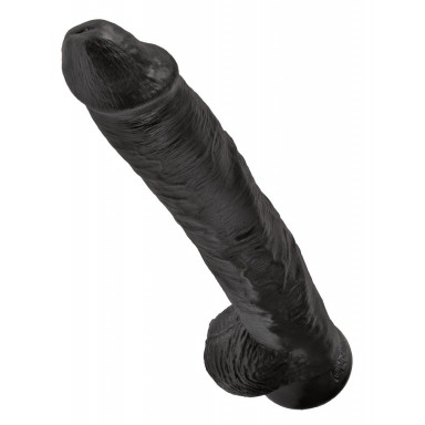 Чёрный фаллоимитатор-гигант 14 Cock with Balls - 37,5 см. фото 3
