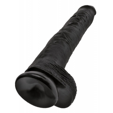 Чёрный фаллоимитатор-гигант 14 Cock with Balls - 37,5 см. фото 4