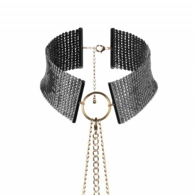 Чёрный ошейник с цепочками Desir Metallique Collar, фото