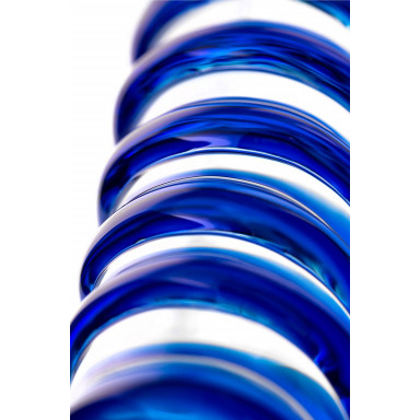 Двусторонний стеклянный фаллоимитатор с рельефом - 22 см. фото 4