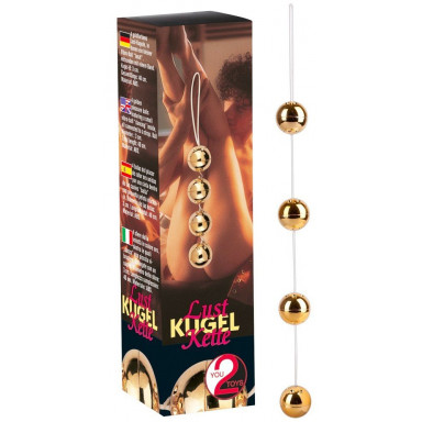 Золотистые вагинальные шарики Lust Kette фото 3