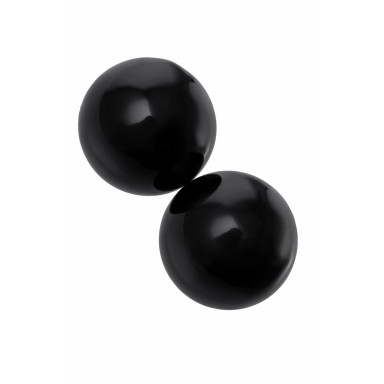 Чёрные гладкие вагинальные шарики из стекла, фото