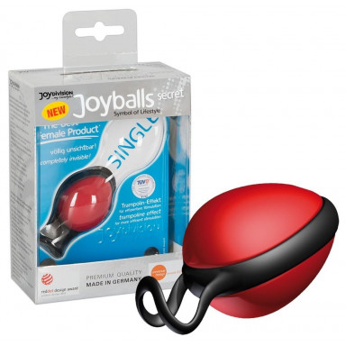 Красный вагинальный шарик со смещенным центром тяжести Joyballs Secret, фото