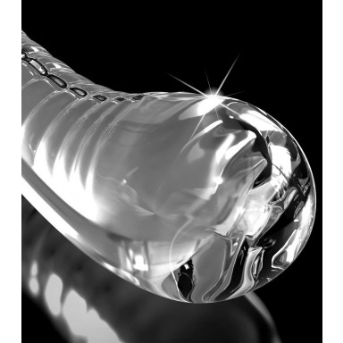 Прозрачный стеклянный стимулятор Icicles №88 с силиконовой присоской - 18 см. фото 3
