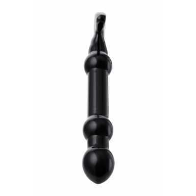 Элегантный чёрный анальный стимулятор с шариками на стволе - 19 см. фото 2