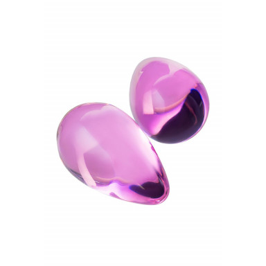 Розовые стеклянные вагинальные шарики в форме капелек фото 2
