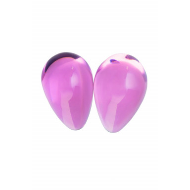 Розовые стеклянные вагинальные шарики в форме капелек фото 3