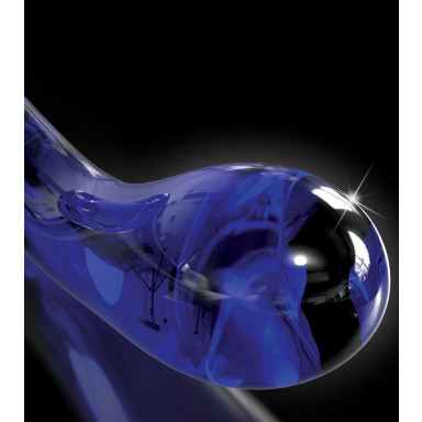 Синий стеклянный стимулятор Icicles №89 с силиконовой присоской - 18 см. фото 3
