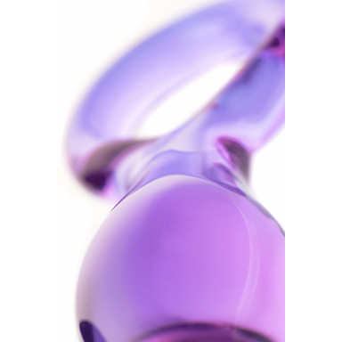 Фиолетовый стеклянный фаллоимитатор с ручкой-кольцом - 17,5 см. фото 3