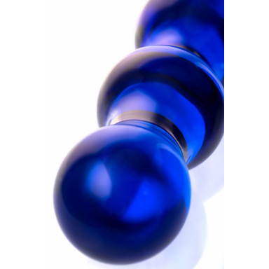 Синий стеклянный фаллоимитатор с наплывами - 20,5 см. фото 4