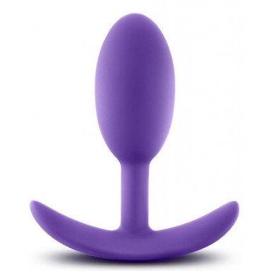 Фиолетовая анальная пробка Wearable Vibra Slim Plug Medium - 10,1 см., фото