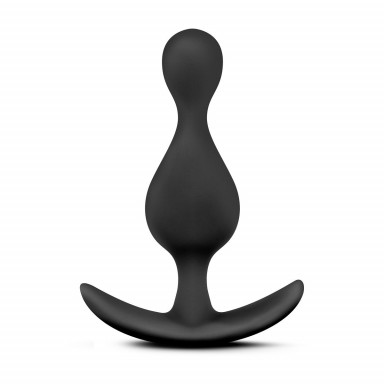 Чёрная фигурная анальная пробка Luxe Explore - 11,4 см., фото