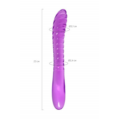 Фиолетовый двусторонний фаллоимитатор Frica - 23 см. фото 8