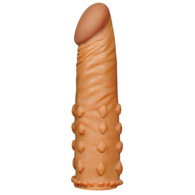 Коричневая насадка-удлинитель Add 2 Pleasure X Tender Penis Sleeve - 18 см., фото