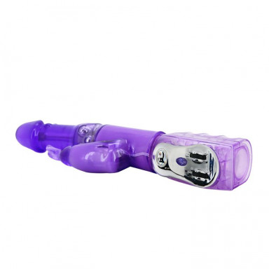 Фиолетовый вибратор Traver Partner с ротацией бусин - 26 см. фото 3