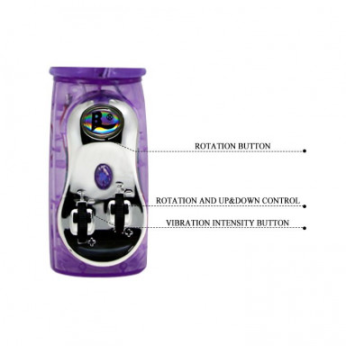 Фиолетовый вибратор Traver Partner с ротацией бусин - 26 см. фото 4