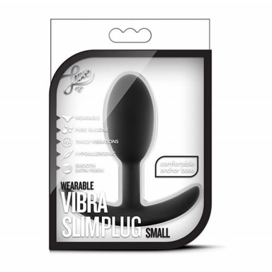 Черная анальная пробка Wearable Vibra Slim Plug Small - 8,9 см. фото 2