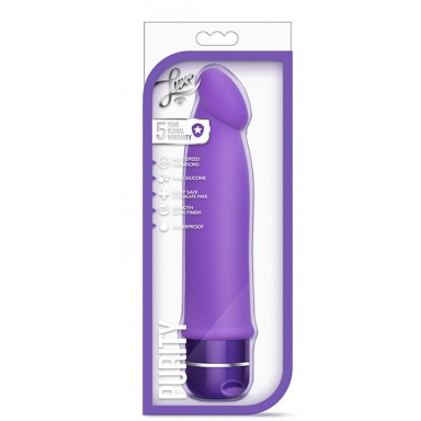 Фиолетовый вибромассажер Purity - 19 см. фото 3