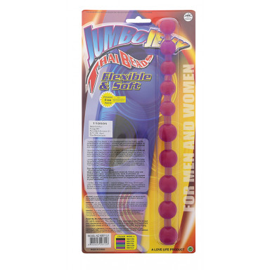 Фиолетовая анальная цепочка JUMBO JELLY THAI BEADS CARDED LAVENDER - 31,8 см. фото 2