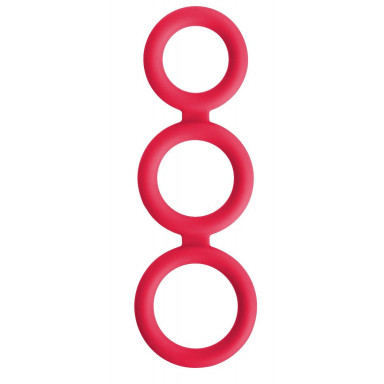 Красное тройное эрекционное кольцо Triad Cock Ring, фото