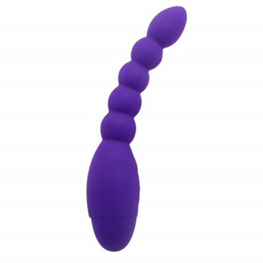 Фиолетовый анальный вибростимулятор-елочка Lovers Beads - 19 см., фото
