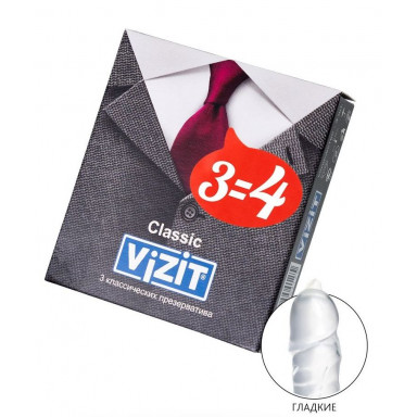 Классические презервативы VIZIT Classic - 3 шт., фото