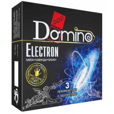 Ароматизированные презервативы Domino Electron - 3 шт., фото