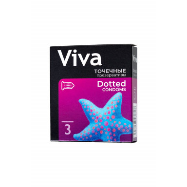 Презервативы с точечками VIVA Dotted - 3 шт. фото 2