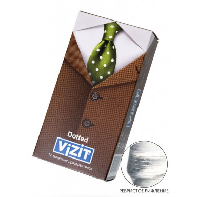 Презервативы с точечками VIZIT Dotted - 12 шт., фото