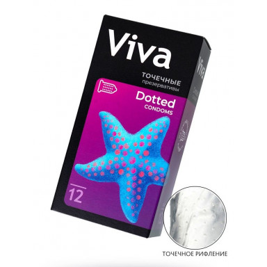 Презервативы с точечками VIVA Dotted - 12 шт., фото