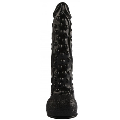 Черный реалистичный фаллоимитатор на присоске - 26,5 см., фото