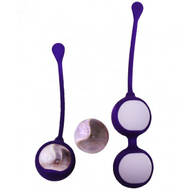 Фиолетовые вагинальные шарики Cosmo Balls с парой сменных шаров, фото