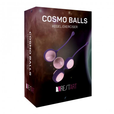 Фиолетовые вагинальные шарики Cosmo Balls с парой сменных шаров фото 2