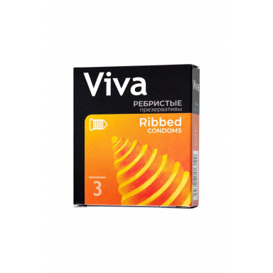 Ребристые презервативы VIVA Ribbed - 3 шт. фото 2