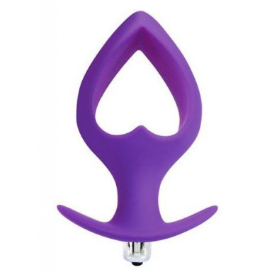 Фиолетовая вибровтулка-сердечко с ограничителем - 10,5 см., фото