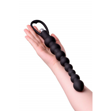 Черная анальная цепочка A-toys с вибрацией - 34 см. фото 5